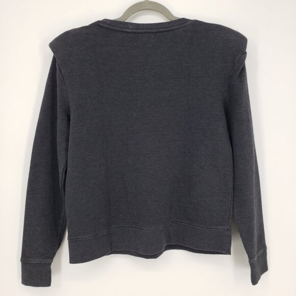 3/$25 a.n.a. Padded Shoulder Sweatshirt Top S Long Sleeve Charcoal Gray - Picture 2 of 11